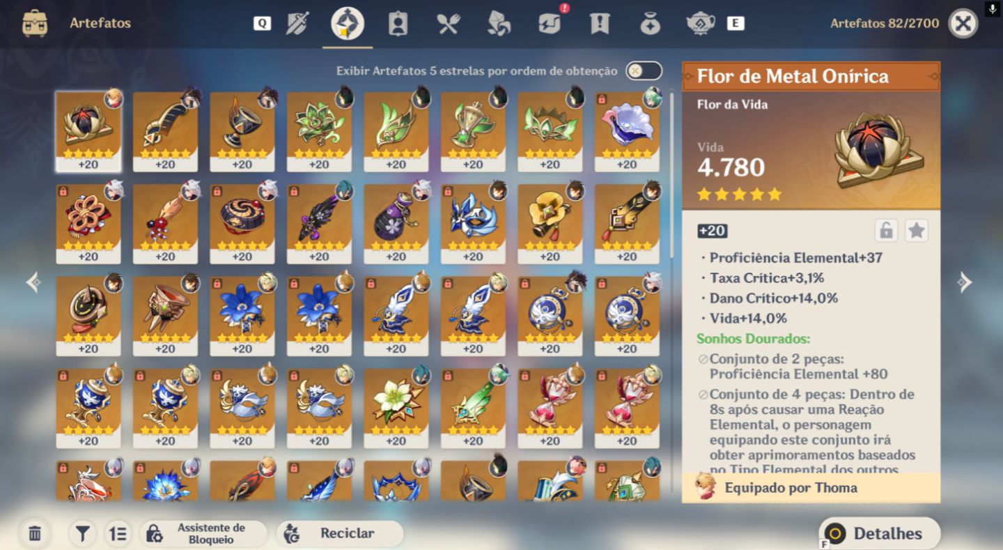 CONTA GENSHIN AR 55 - 50/50 - 10 T5 - FARM GEMAS, MUITA EXPLORAÇÃO