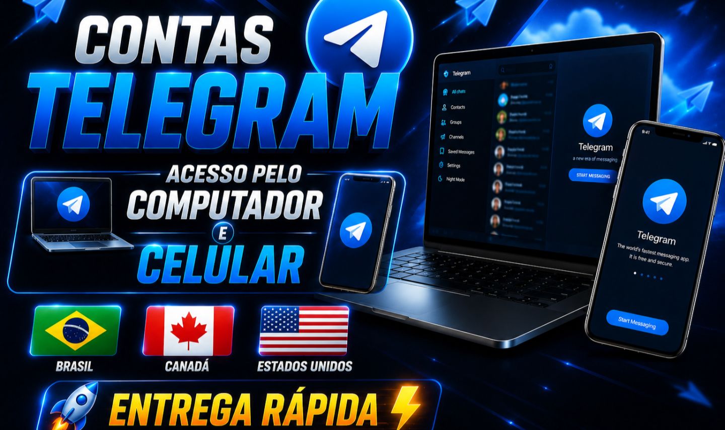 [AQUECIDAS] CONTAS TELEGRAM PRONTAS | PC + CELULAR | ENTREGA RÁPIDA