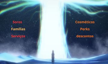 Famílias, Spins, Serviços, items, perks artefatos e cosméticos