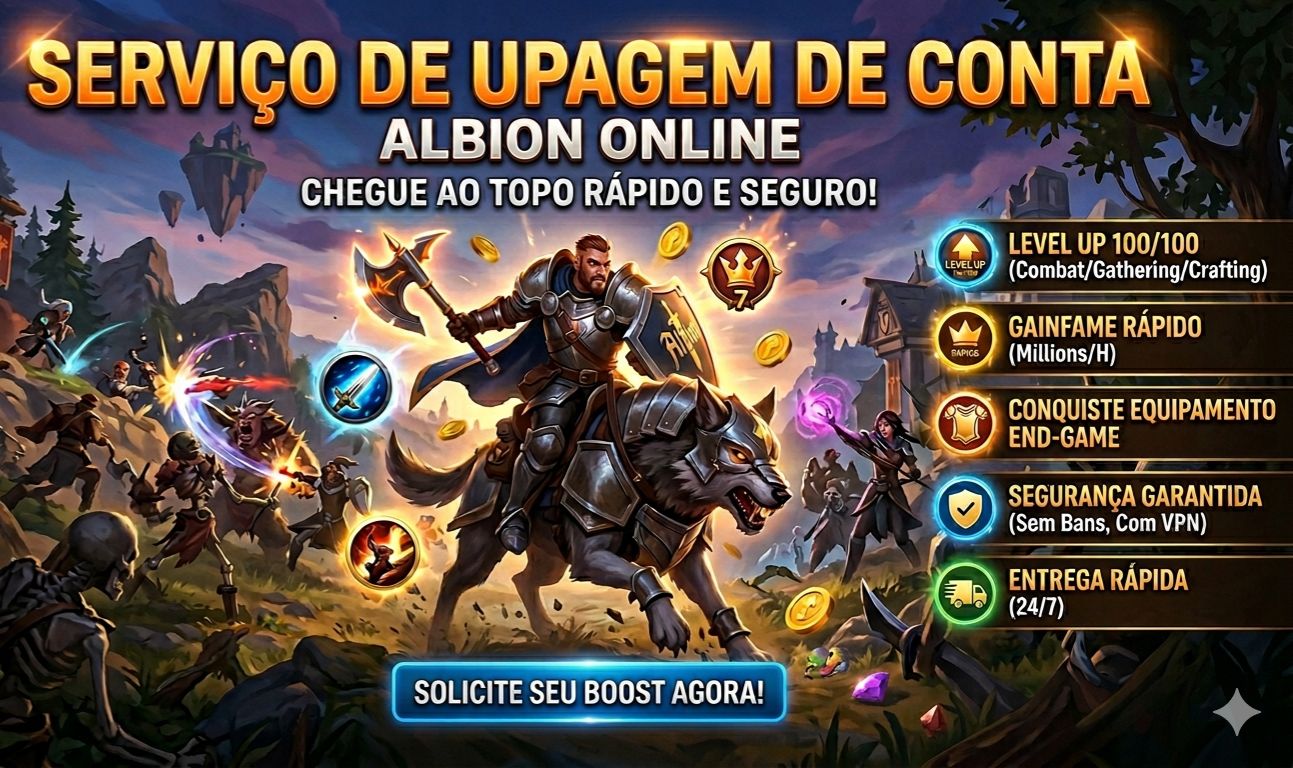 SERVICE ALBION ONLINE - UPAMOS SUA CONTA (ARMAS, ARMADURAS E COLETA)