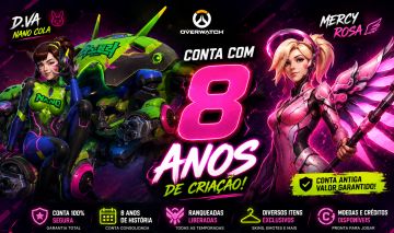 CONTA OVERWATCH 8 ANOS (2018-2026) / MERCY ROSADOURADA, DVA NANOCOLA E OUTROS