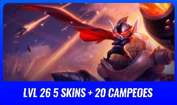 ( LVL 26 RUMBLE SUPERGALÁCTICO ) 5 SKINS + 20 CHAMPS ( SERVER BR - SEM ELO )