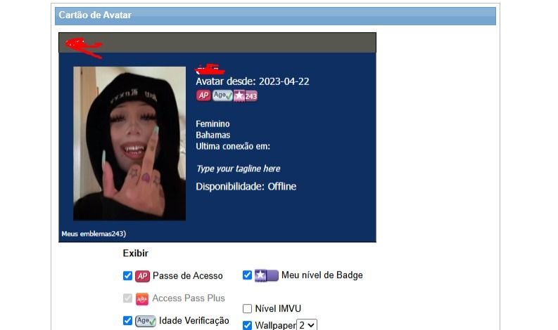 CONTA UNISSEX IMVU
