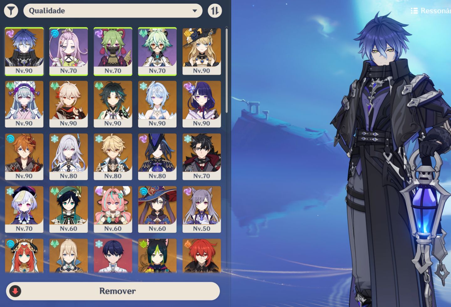 CONTA GENSHIN IMPACT ODETTE, SKIRK, FLINS, MIZUKI C2 VENTI + 132 TIROS + BENÇÃO