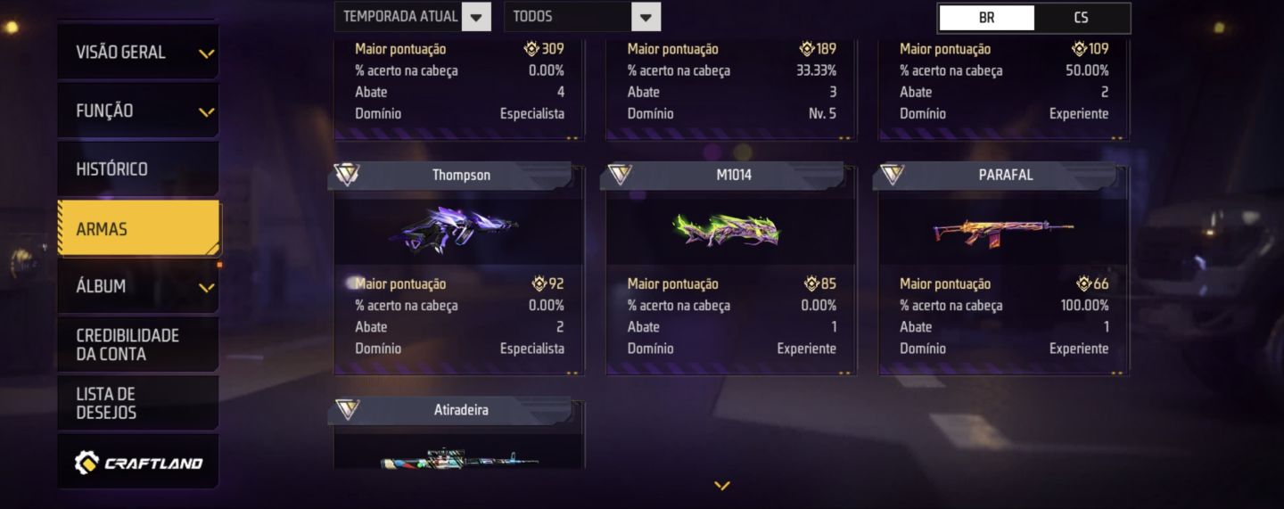 Conta free fire rara e antiga com vários passes antig valor sujeito a negociação