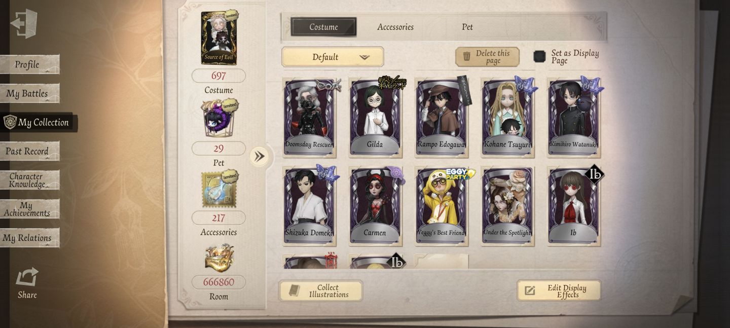 Conta Identity V (NA/EU Android) - Limitados, Danganronpa, Persona, Misty Villa
