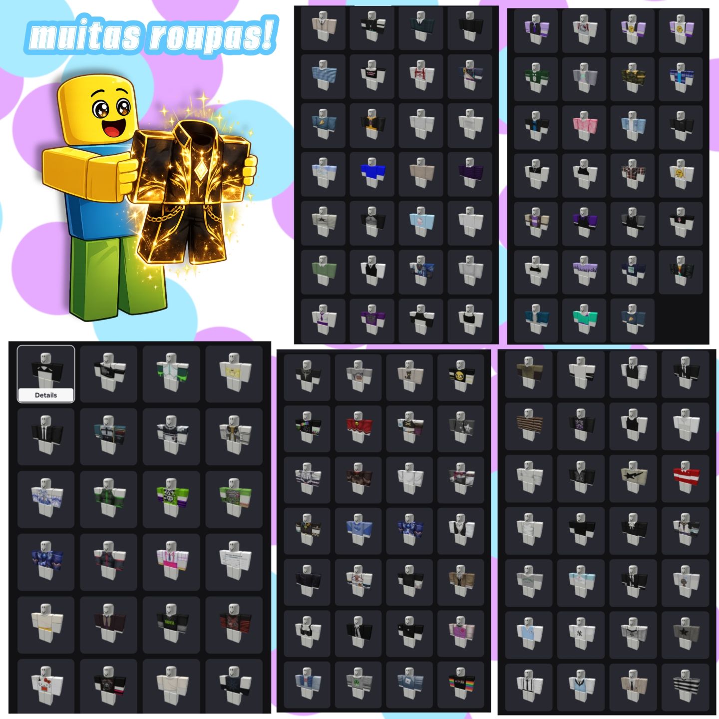 ROBLOX | +200 ITENS PAGOS | ROUPAS, ACESSÓRIOS E COSPLAYS, JOGOS E +!