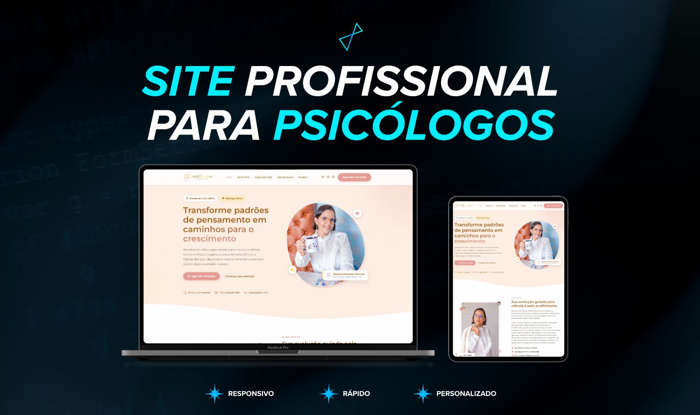 SITE PROFISSIONAL PARA PSICÓLOGOS E PSICÓLOGAS | MODERNO E RESPONSIVO