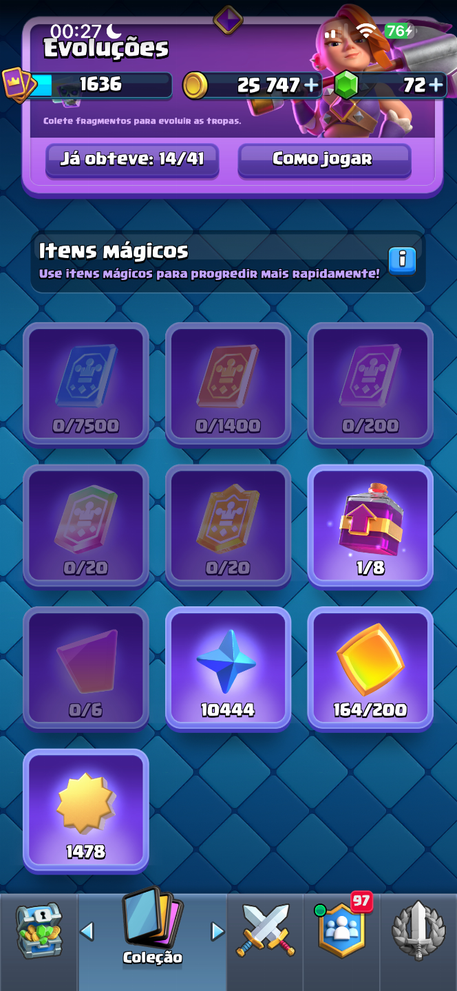 Conta Clash Royale 12K +2.6 Full lvl 16 + Torre 16