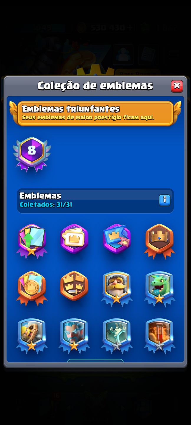 CONTA BRAWL STARS COM SHELLY ESTELAR+CLASH ROYALE