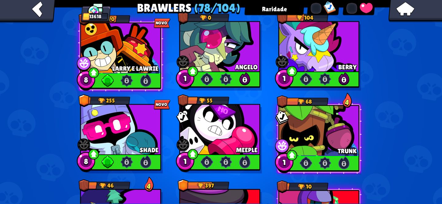 Conta de Braw Stars, 78 brawlers