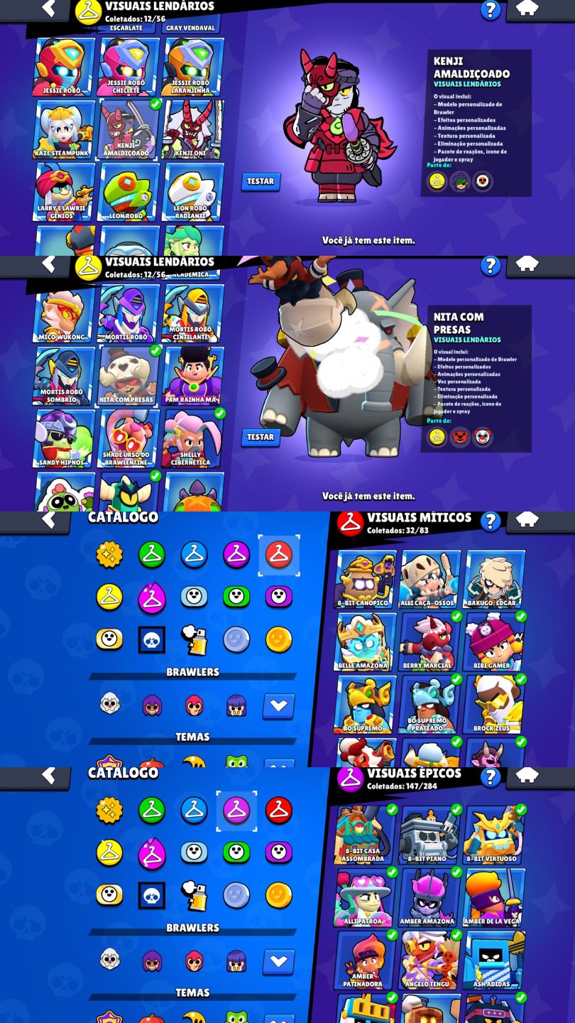 CONTA DE BRAWL STARS 70K DE TROFEUS |108 BRAWLERS VARIAS FAMA