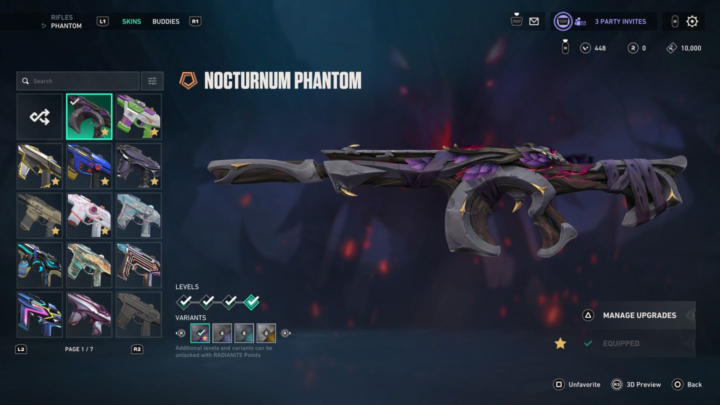 Conta radiante cheia de skins para ir embora logo