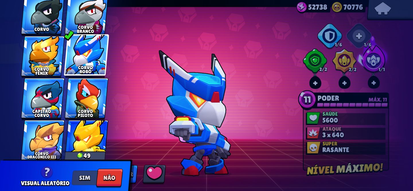 Conta de Brawl Stars com várias skins raras!
