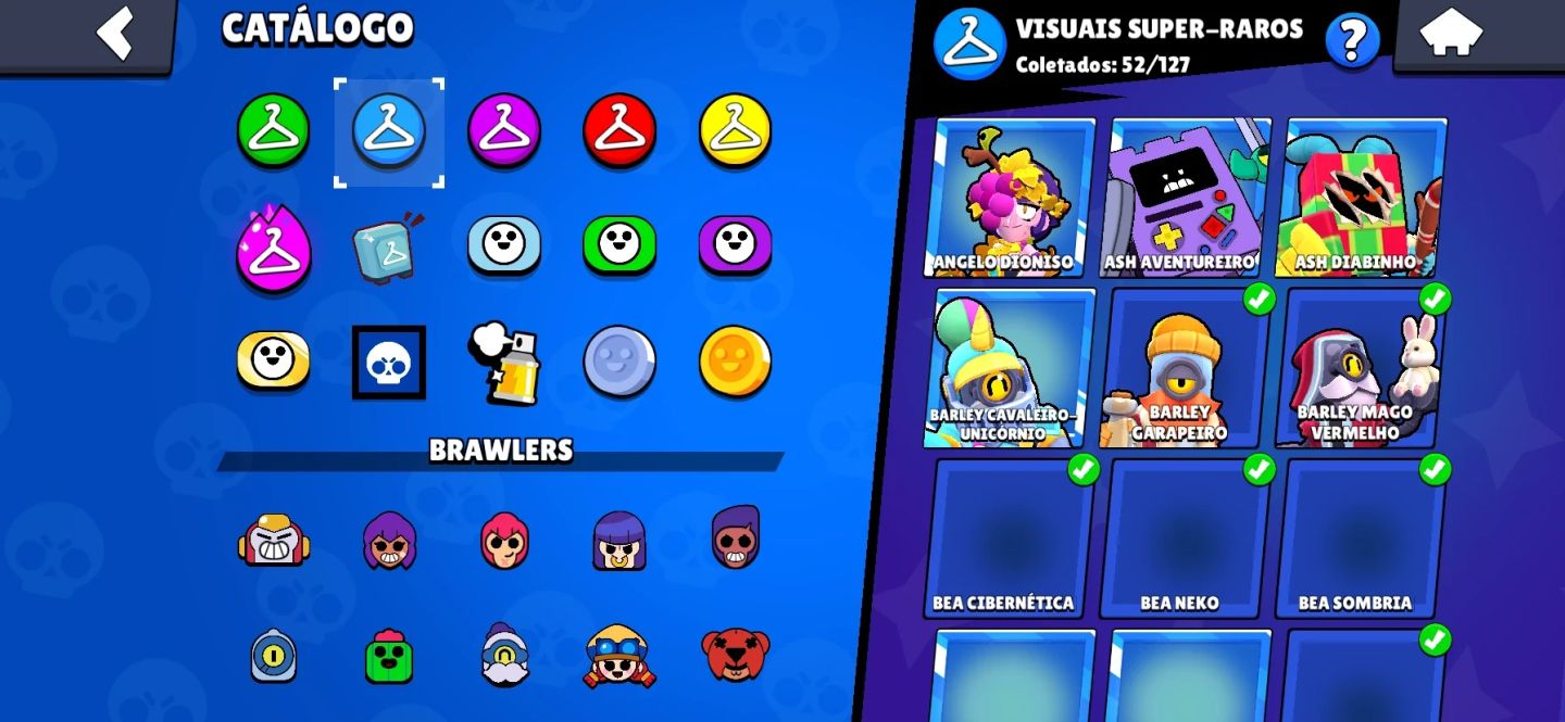 TODOS OS BRAWLERS, 2019, 250 SKINS, 33 FULL