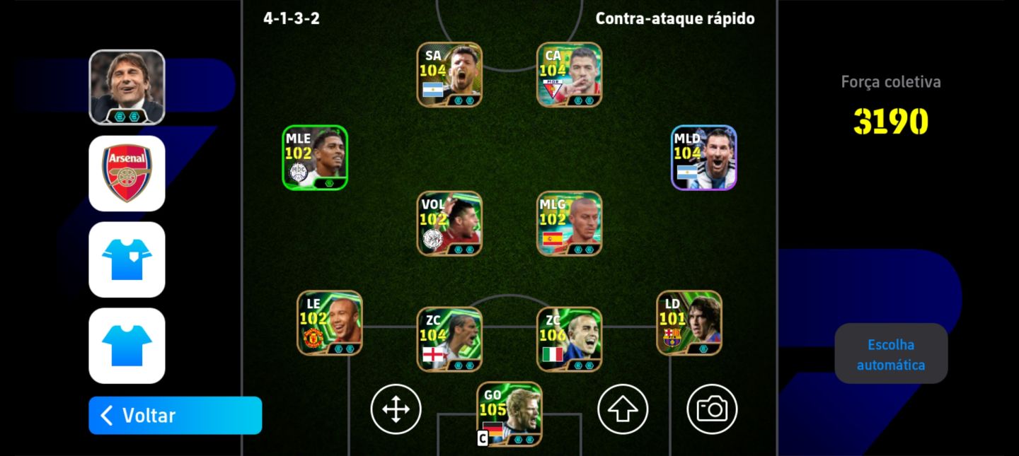 CONTA DE EFOOTBAL COM PUYOL E FERDINAND