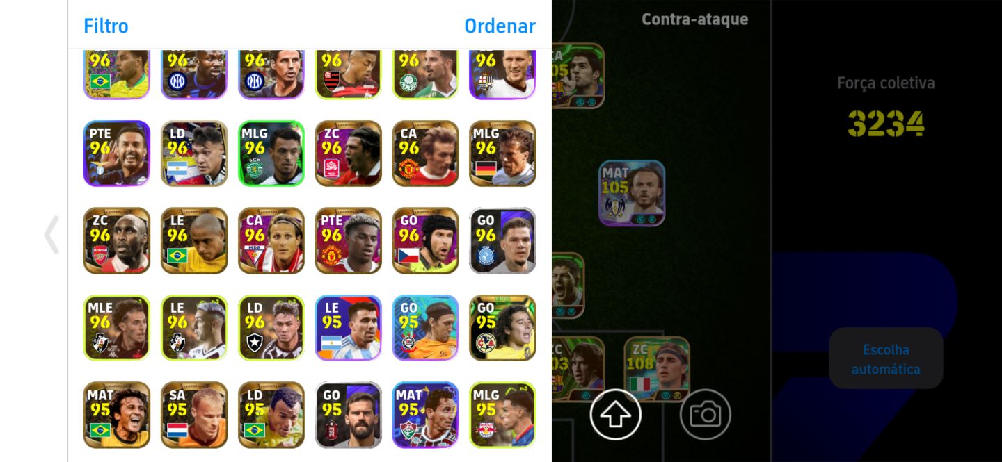 Conta efootball com Ronaldinho big time Messi blitz e Cannavaro 208