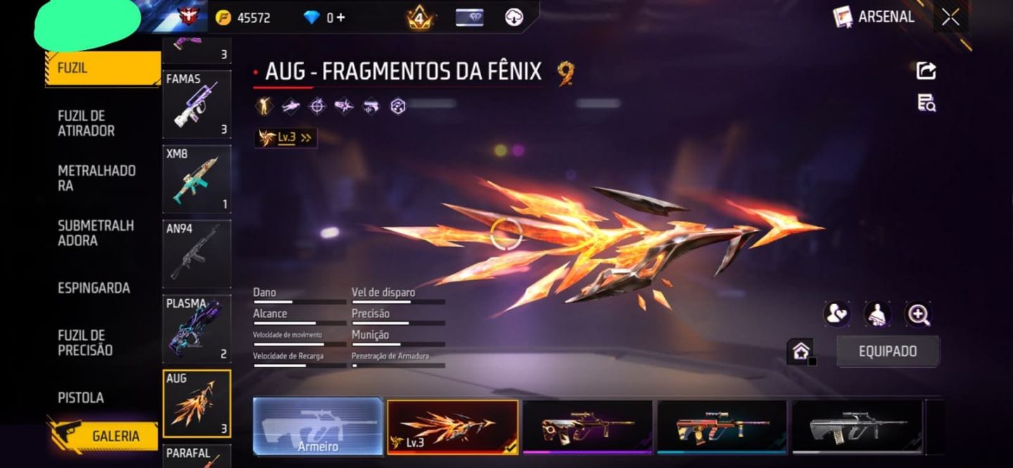 Conta de free fire recheada de coisas