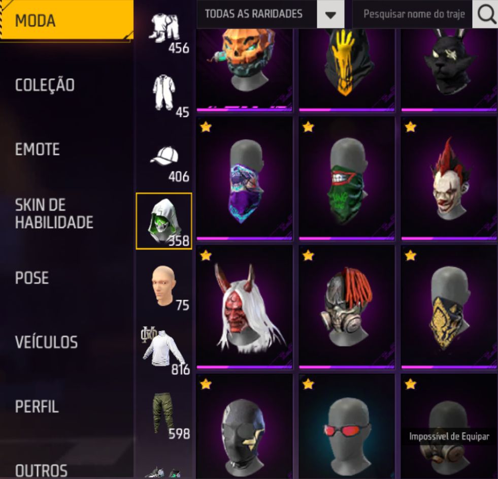 CONTA FREE FIRE: Top Criminal Vermelho + 8 Armas Evo (Lvl 6) + Passes Antigos