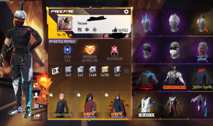 Conta de free fire prime 8 ragnarok muita parceria e arma att
