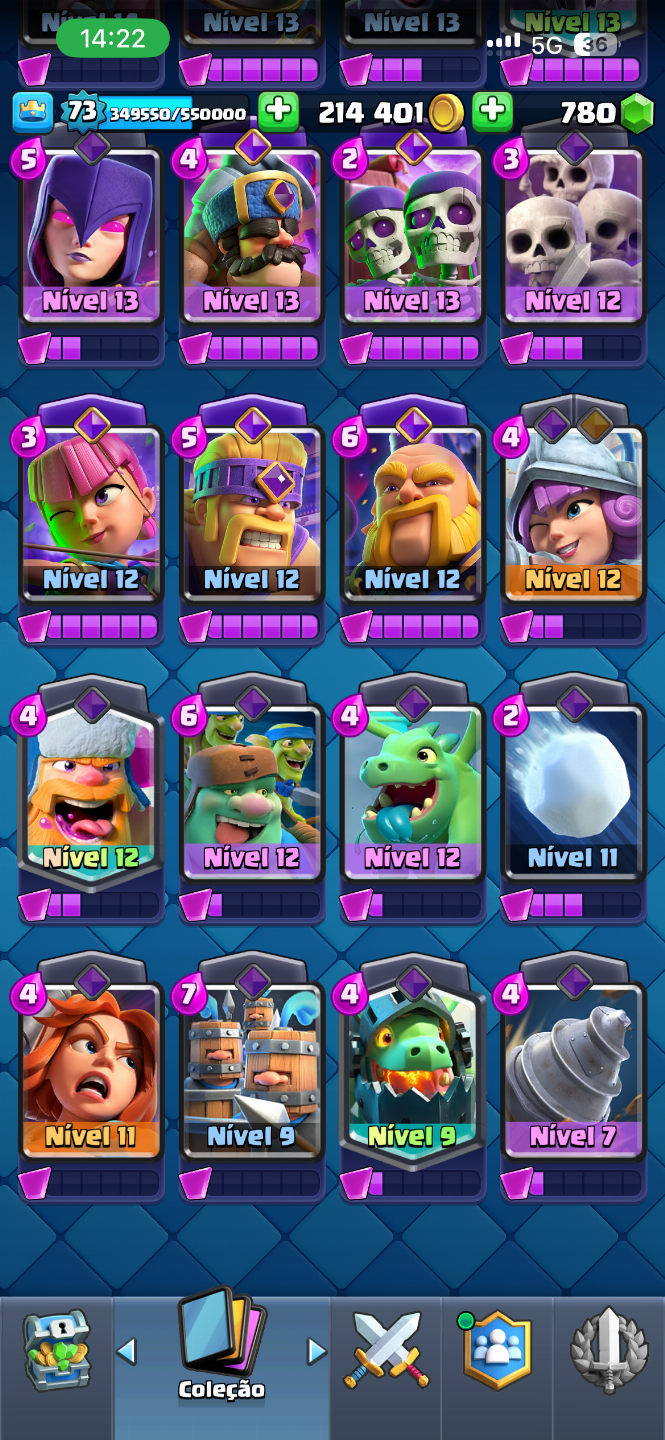 CONTA CLASH ROYALE META 12500 TROFÉUS