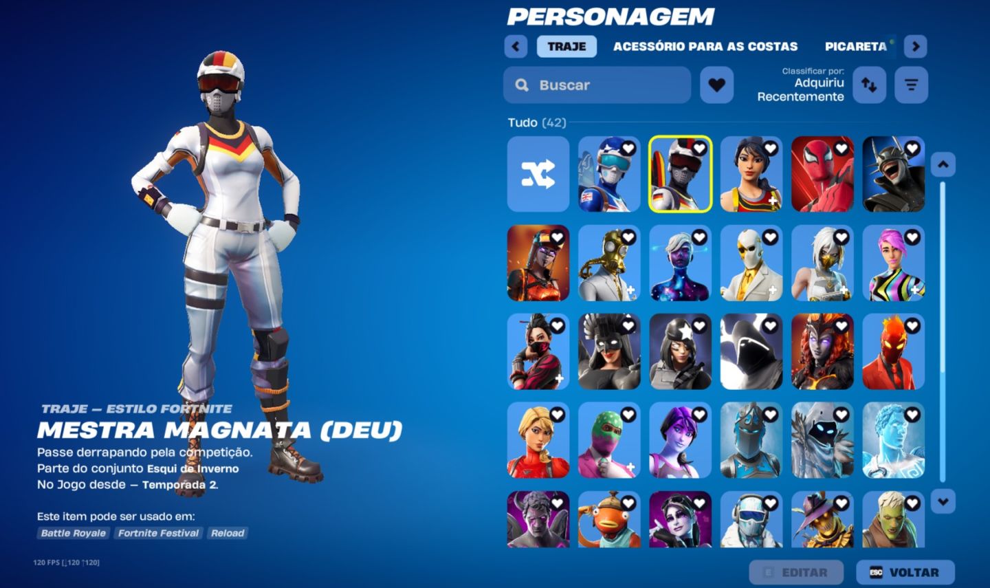 Conta fortnite 129 skins