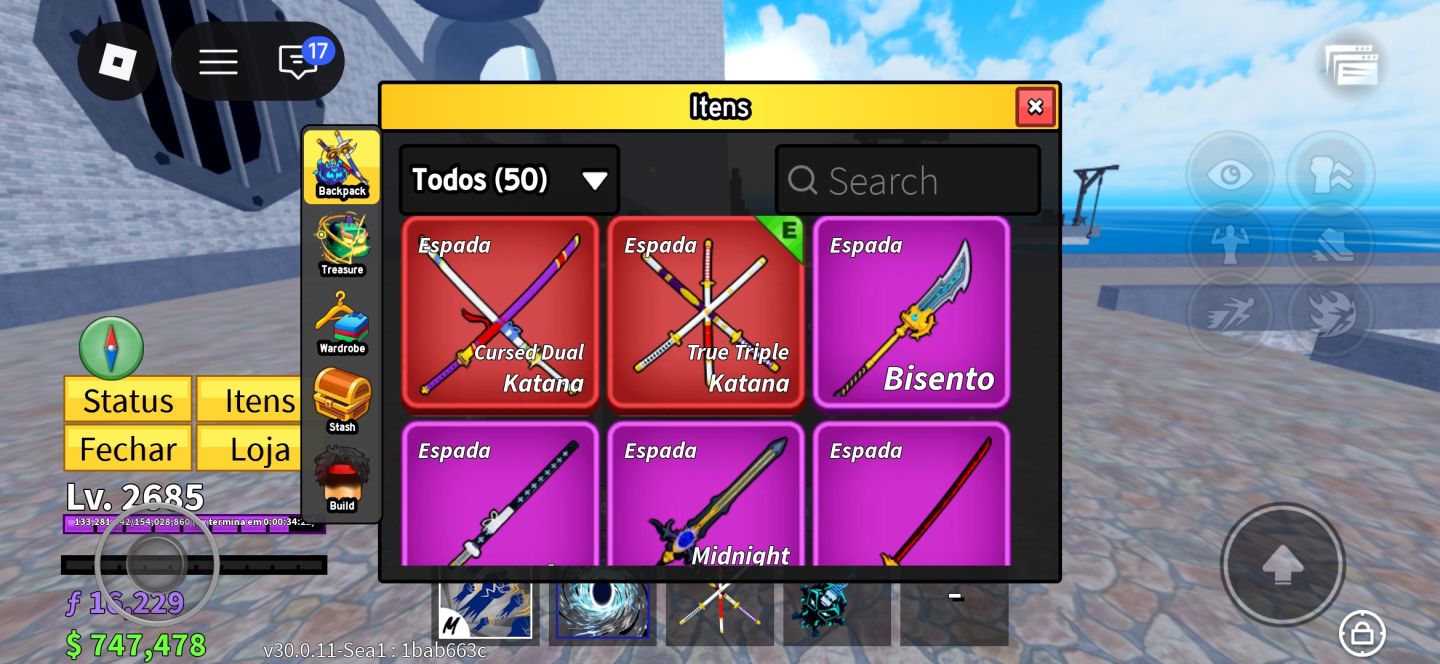 Conta de blox fruits muito rara e upada