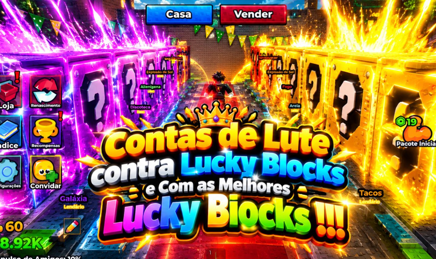 [Contas Com 10 Lucky Blocks As Melhores] Lute contra Lucky Blocks por Brainrots