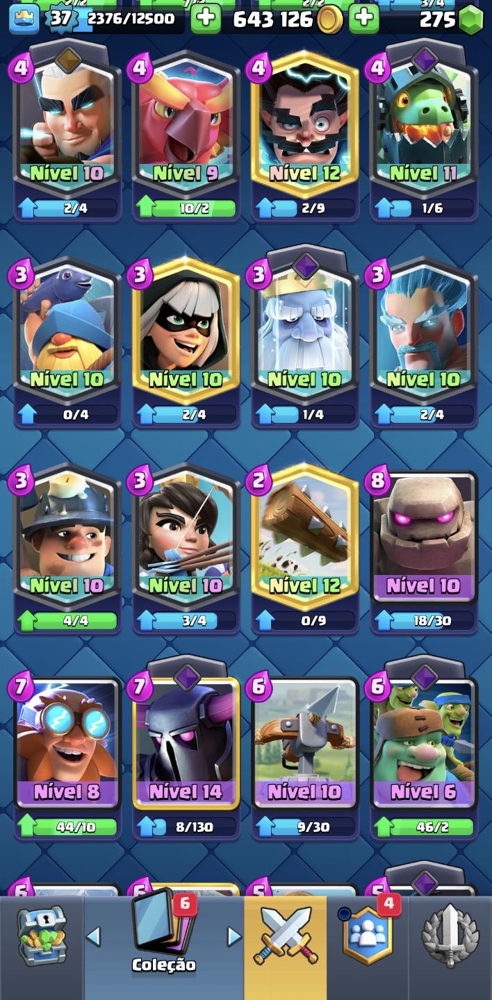 CONTA CLASH ROYALE 8016 TROFÉUS