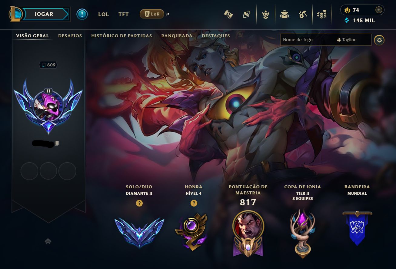 CONTA LOL/VALORANT - MMR MESTRE (LOL) - MUITA SKIN NOS 2 JOGOS! 100% SEGURO!
