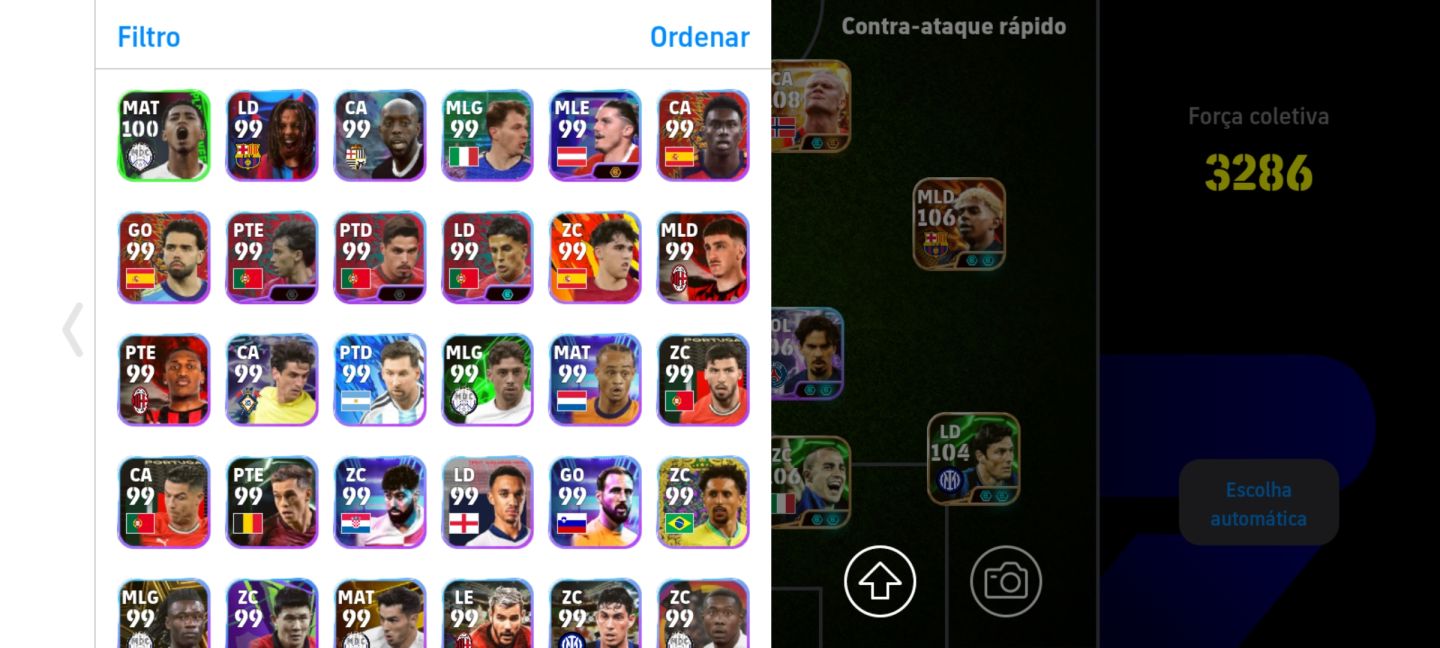 Conta da época do pes força do time 3286