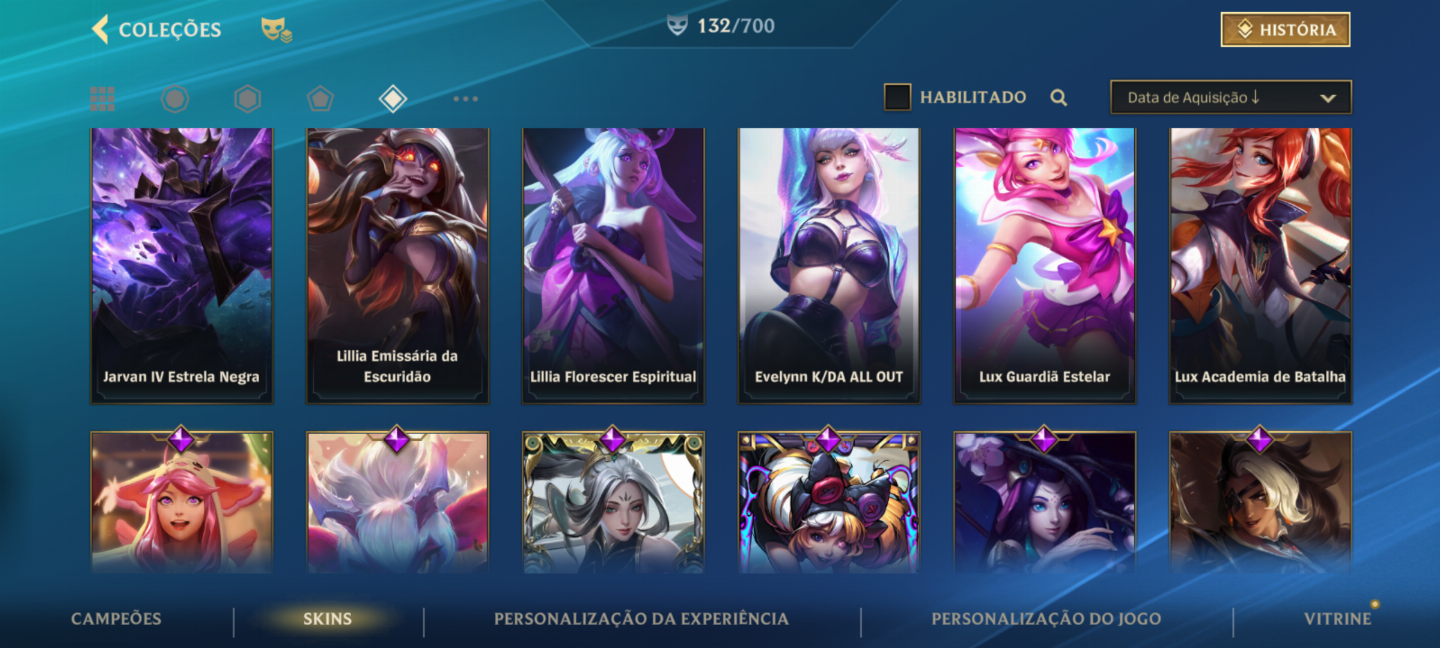 CONTA DE LOL COM GWEN ROSA DE CRISTAL PRESTÍGIO