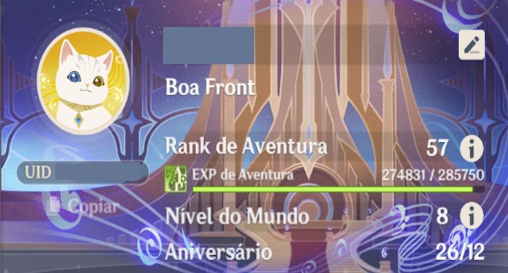 América | Conta Genshin Ar 57, 18 T5 E 10 Arma T5