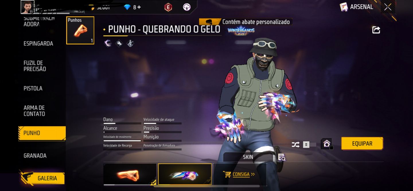 Conta de Free Fire criada em 2019 com 3 calças angelicais