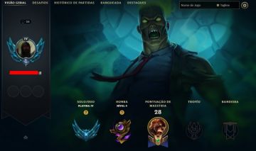 Conta LOL com skin lendária, Platina