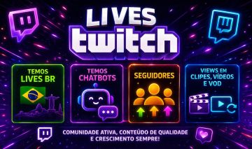 Serviços Para Twitch de Qualidade Elevada, Lives, Chat ao Vivo/Seguidores,-Views