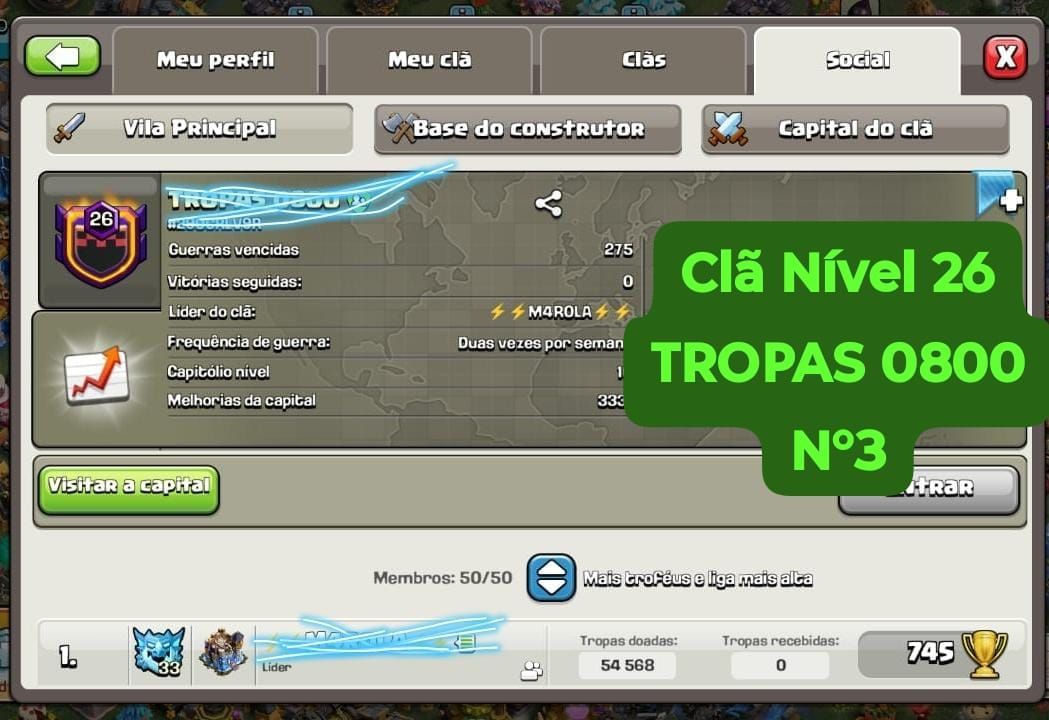 [ CONTAS E CLÃNS CLASH OF CLANS/FULL/ SEMI FULL/ RUSHADINHAS/ PROMOÇÃO 40 % OFF