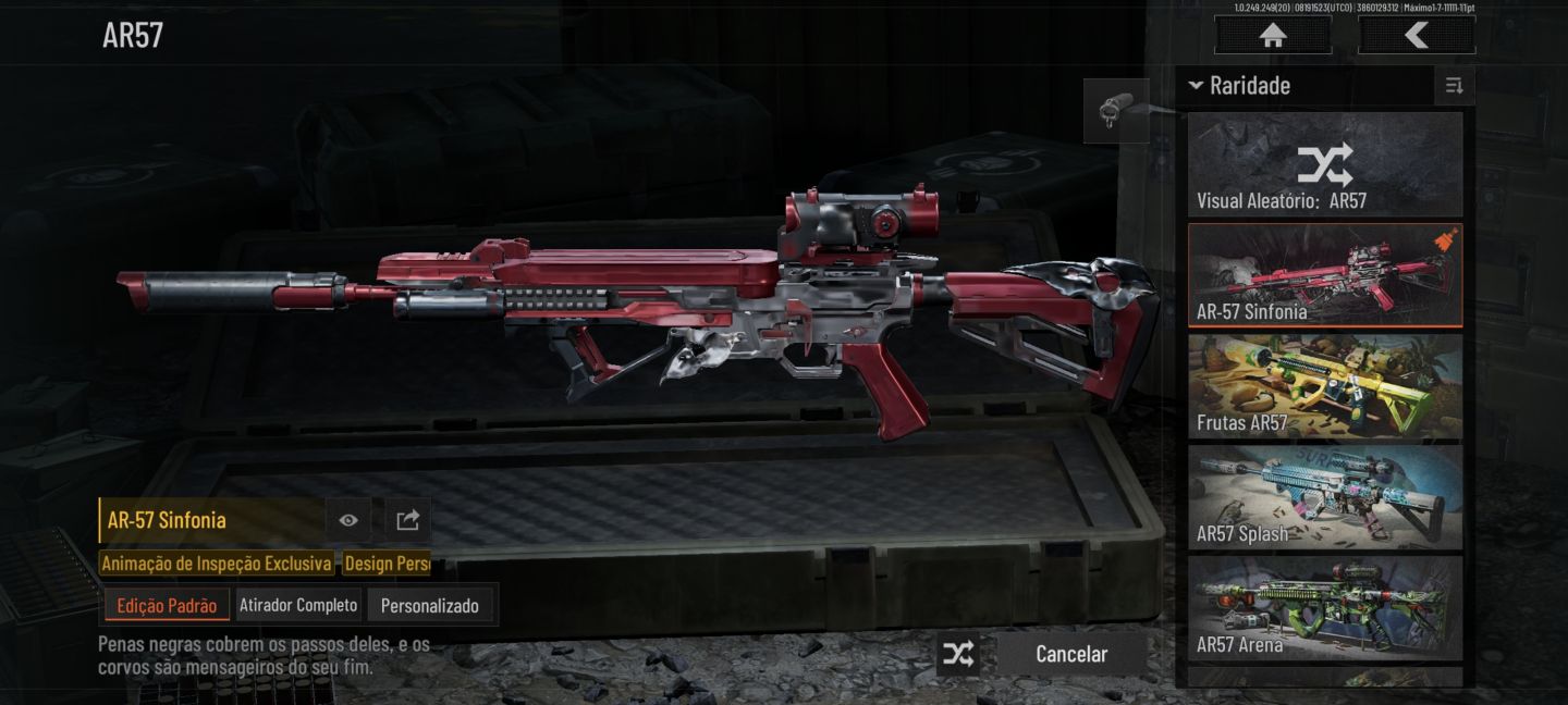 Conta Full skins 9 facas e 8 personagens lendários