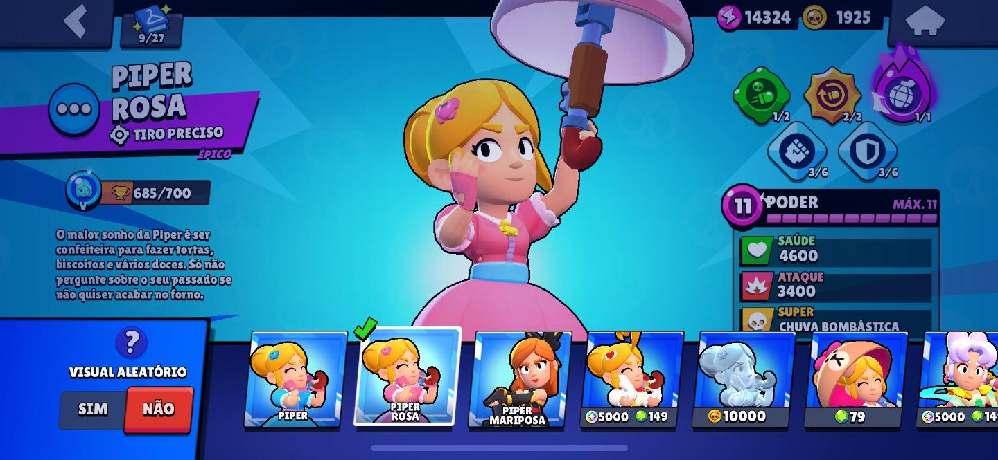 Conta Brawl Stars | 67 Brawlers | Skins Raras + 4 Passes