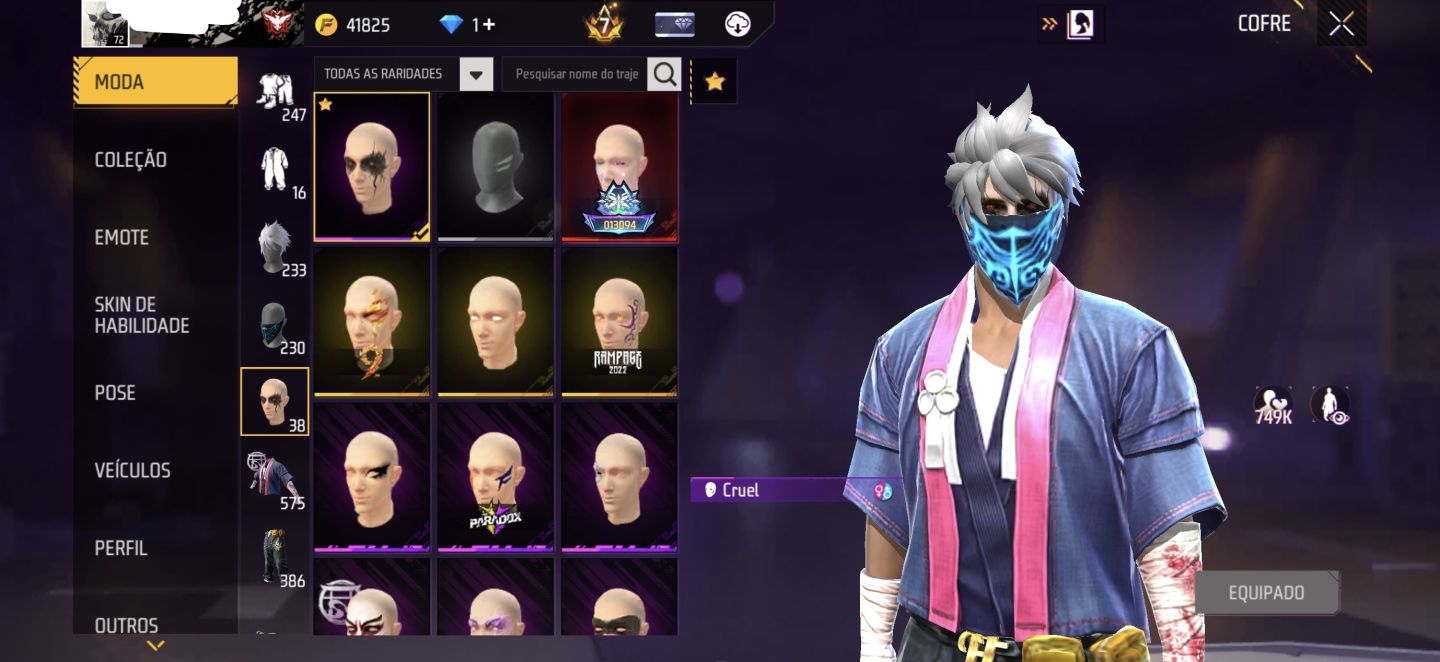 CONTA FREE FIRE PRIMEIROS PASSES PRIME 7 QUASE TODAS ANGÉLICAIS