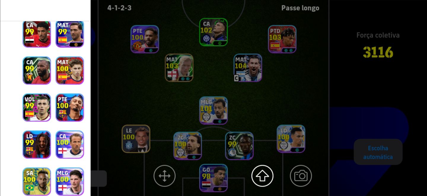 Conta de efootball com scholes + técnico + time montado