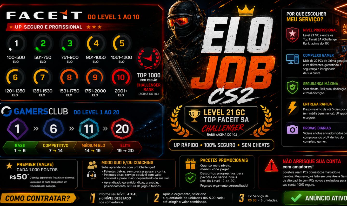 ELOJOB / ELOBOOST CS2 - FACEIT e GC