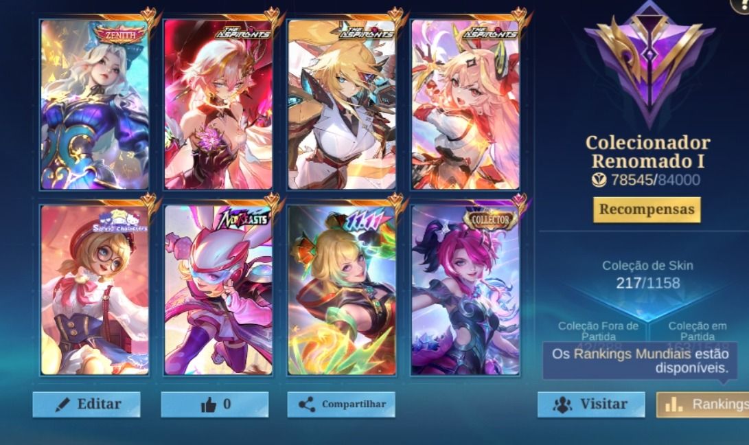 Conta mobile legends (mlbb) Skins sario e selena zenith