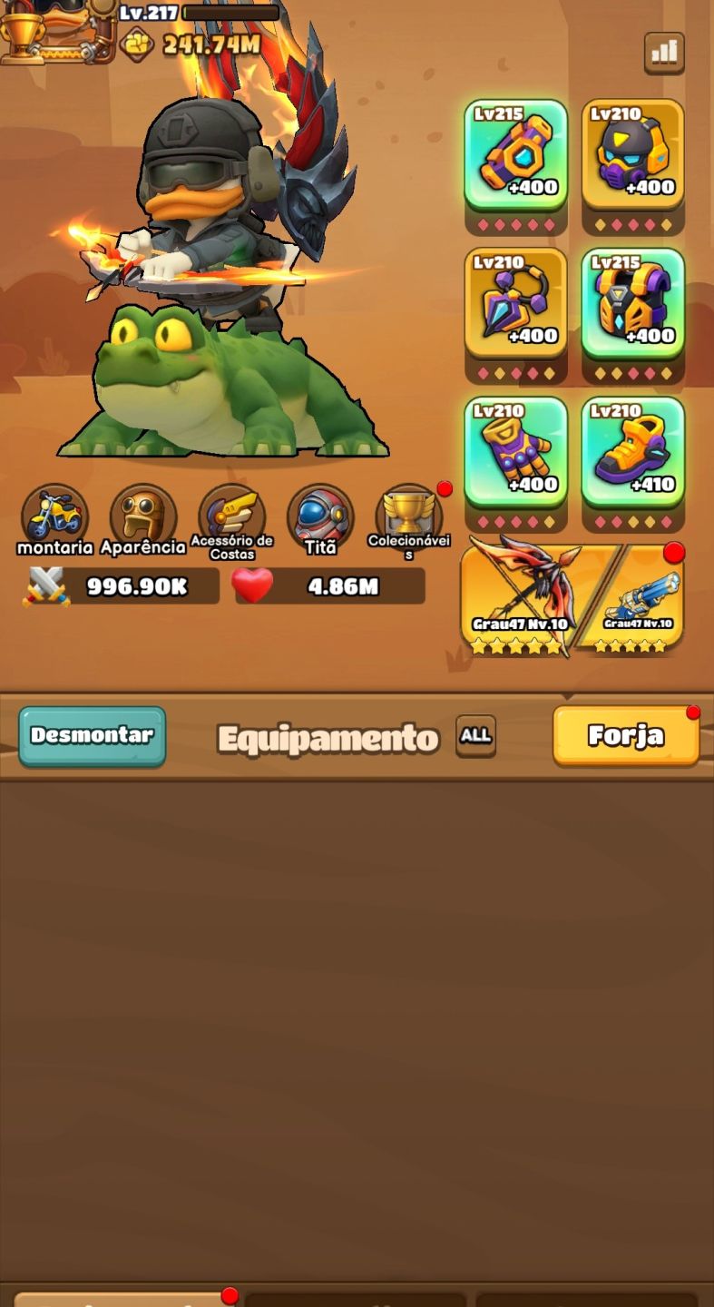 CONTA NO JOGO DUCK SURVIVAL 241 MILHÕES DE PODER!!!!