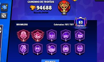 Conta de brawl stars 90k+ troféus 72 brawlers no 11 todos os brawlers