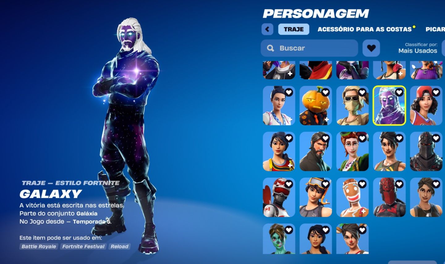 CONTA FORTNITE OG VETERANA | Galáxia Completo | Passes C1 | Pacotes Twitch