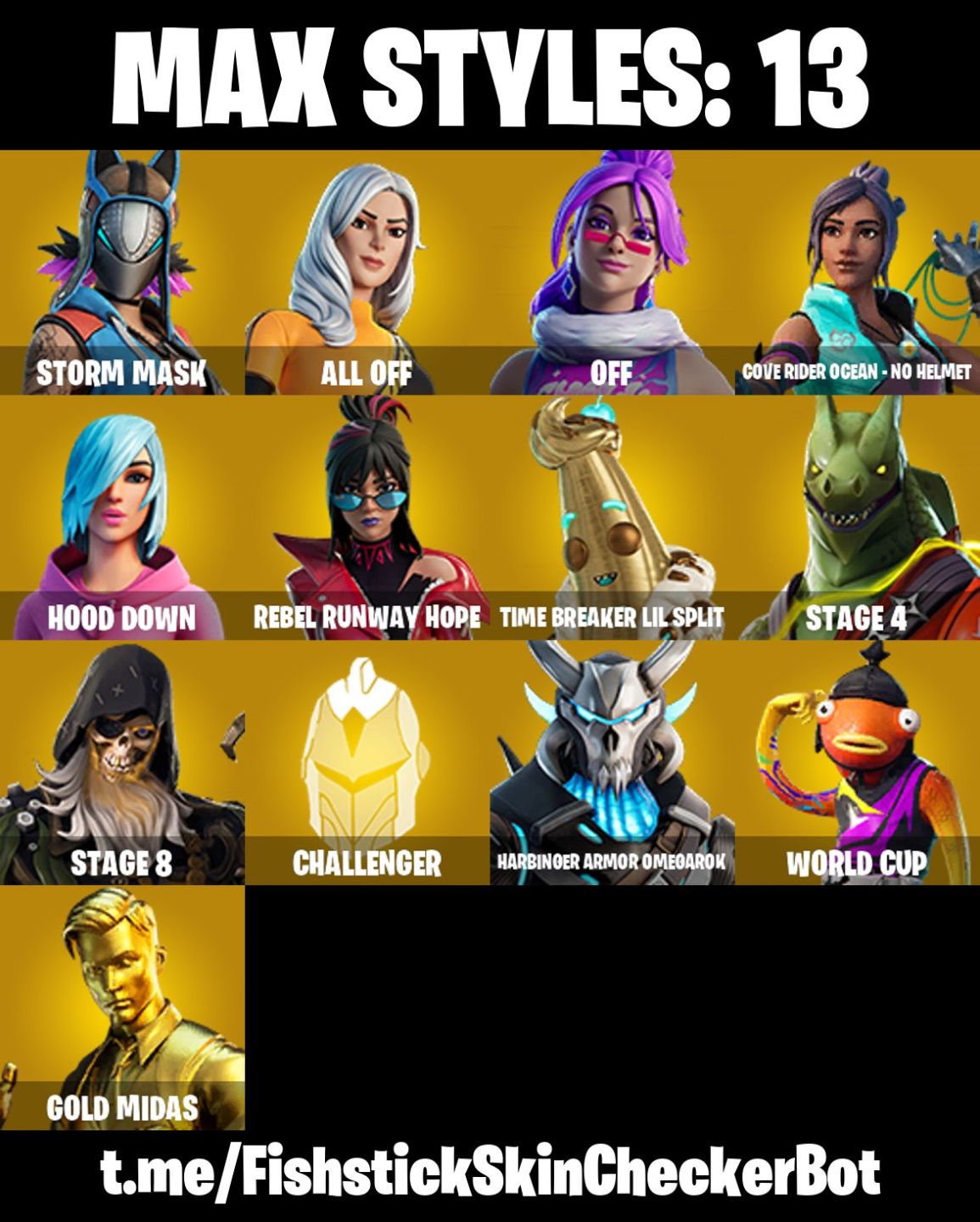 Conta Fortnite com WORLD CUP | Gold Midas | Peter Griffin | Gear e 48 Skins