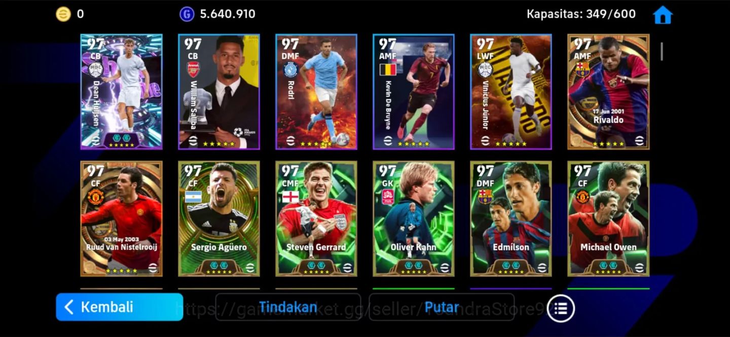 CONTA TOP EFOOTBALL 3217 FC RODRI 107 + HAALAND 106 +MATTHÄUS 105 + BECKENBAUER