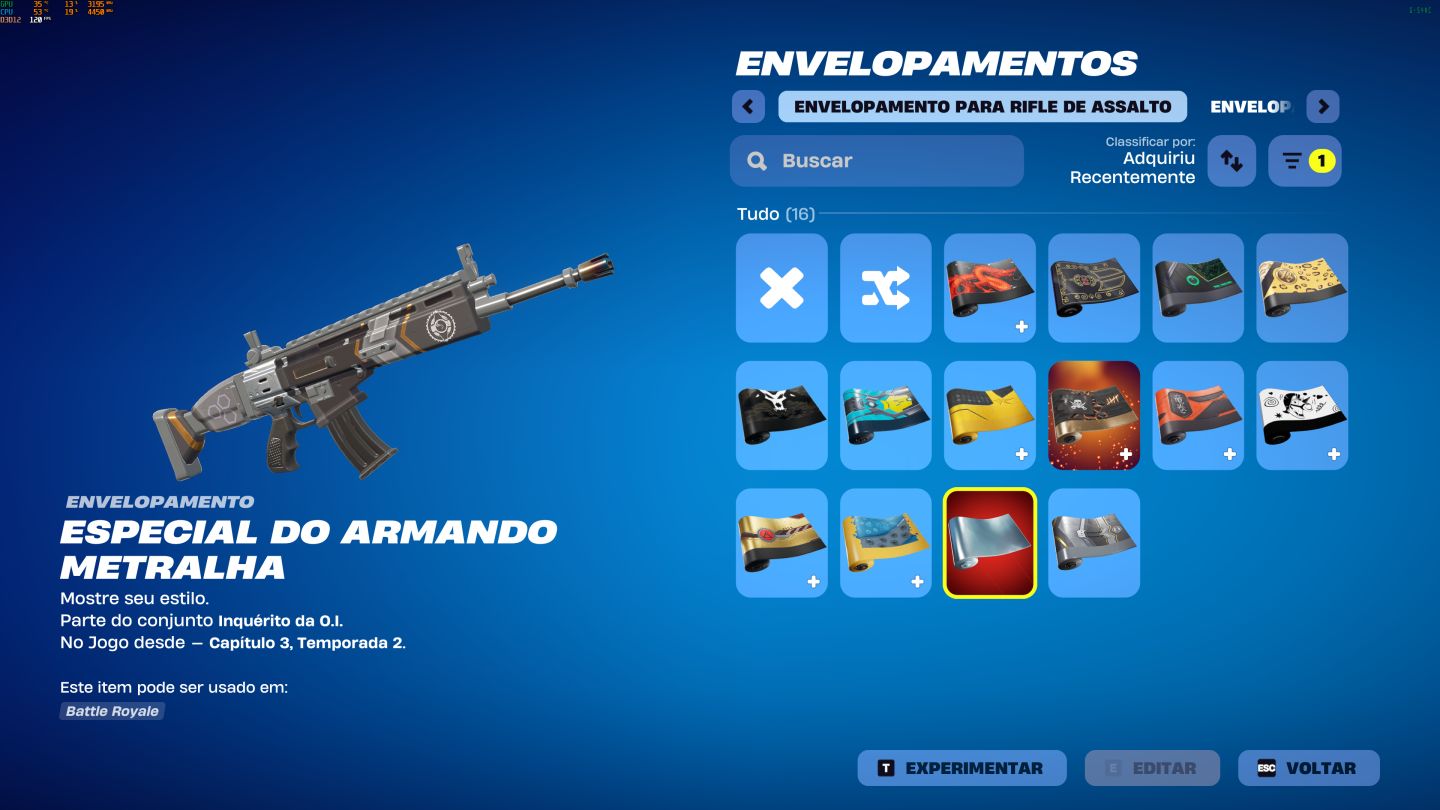 Conta fortnite com pacote ghostface pacote cartoon e creww