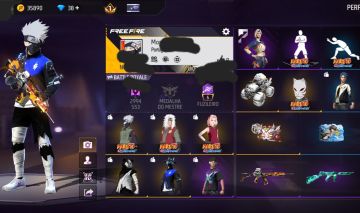 CONTA FF NÍVEL 18 COM 3 SKINS & 2 EMOTES DO NARUTO + 6 SKIN RARAS (SEU EMAIL)